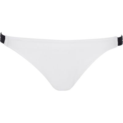 White strappy bikini bottoms